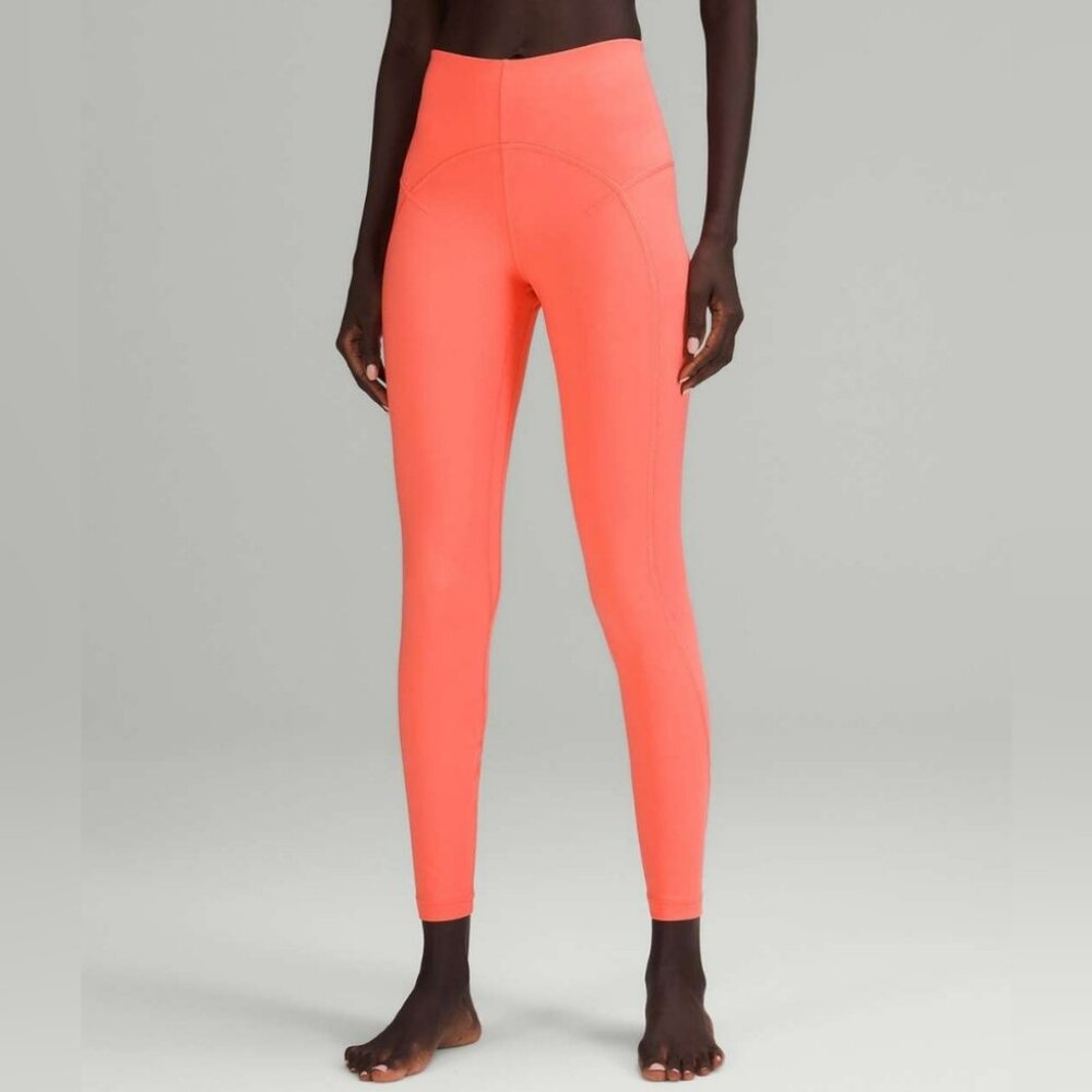 NWT Lululemon Women Back Zip HR Paddle Tight 28" Yoga Coral Pink 10